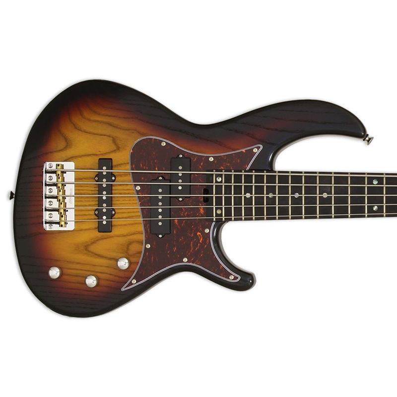 Aria 313-MK2/5 Detroit Pro II Hot Rod Collection Electric Bass – 5-String Open-Pore Sunburst
