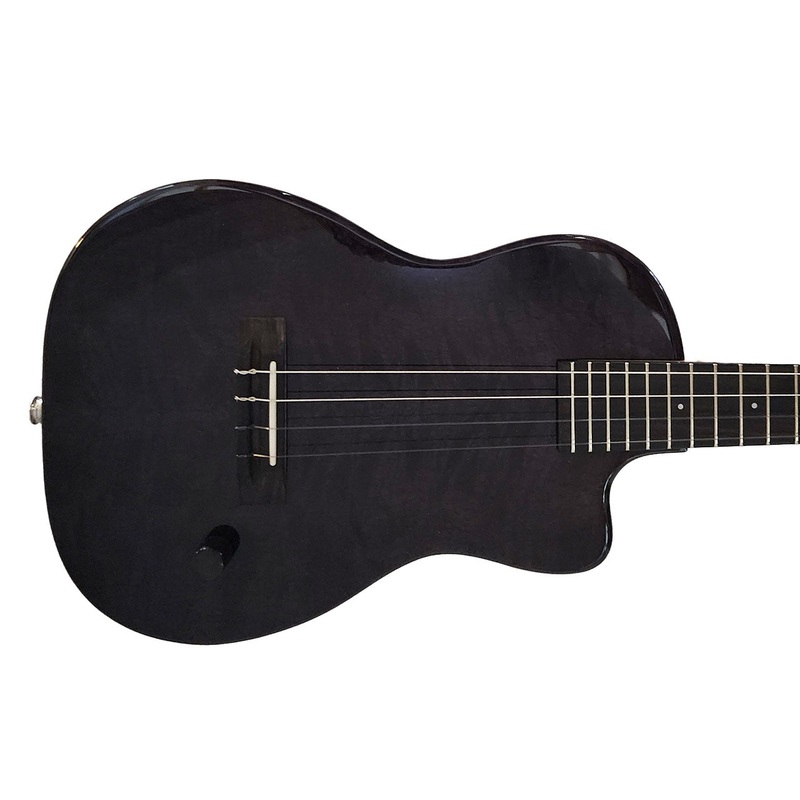 Pono BE-MDBK Solid Mango Electric Baritone Ukulele