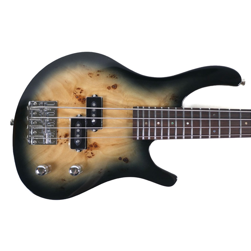 Flight PBR Poplar Burl Top Solid Body Electric Mini Bass