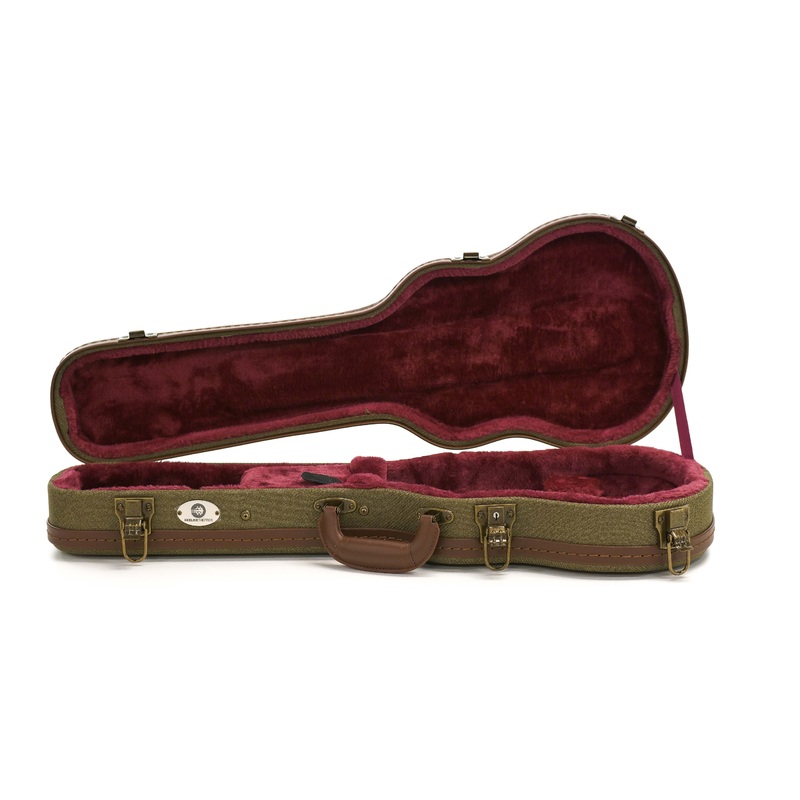 Uke Like The Pros OTB-AT Baritone Ukulele Olive Tweed Archtop Hardshell Case – Discounted