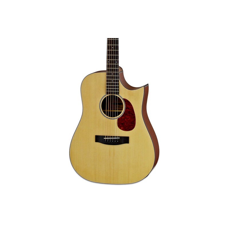 Aria 111-CE-MTN Matte Natural Acoustic Electric Dreadnought Guitar