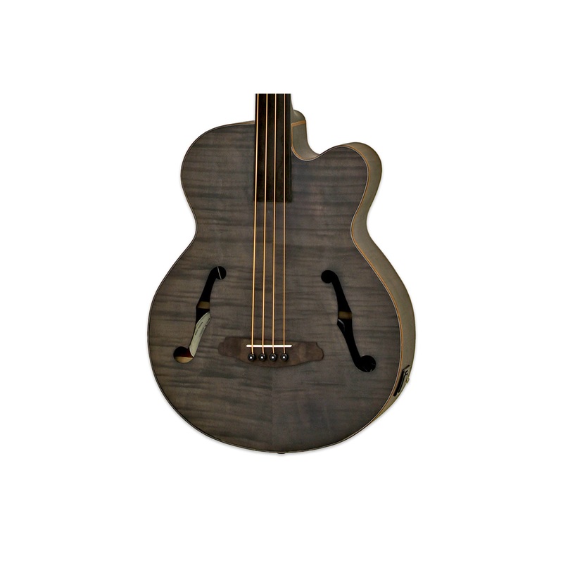Aria FEB-F2/FL Acoustic Electric Fretless Bass Guitar – Stained Black