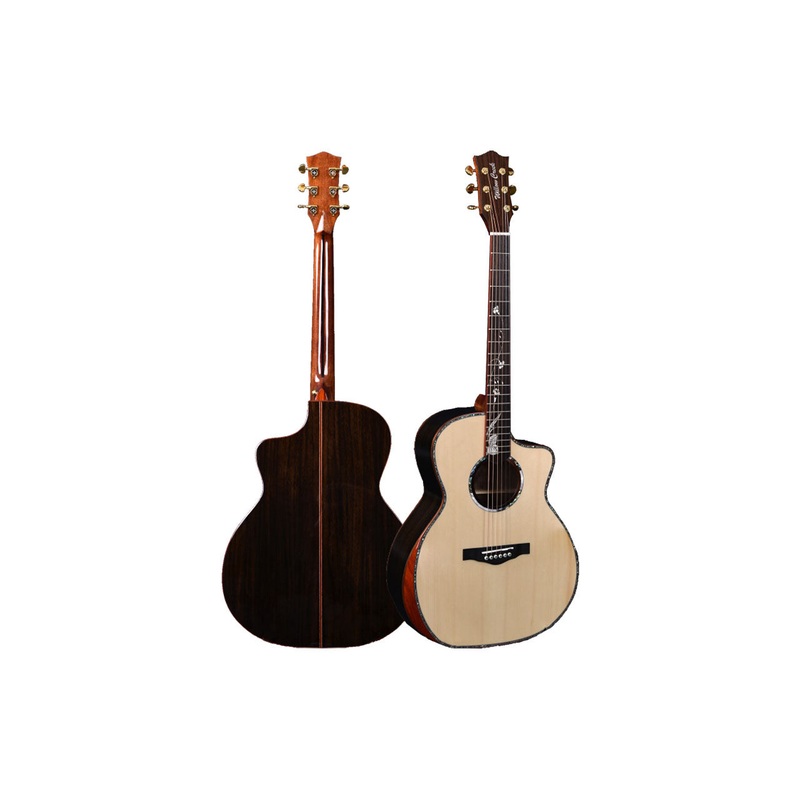 Willow Creek FX-PG91Y Rosewood Pro Acoustic Grand Auditorium Guitar w/ Effects & & Bluetooth