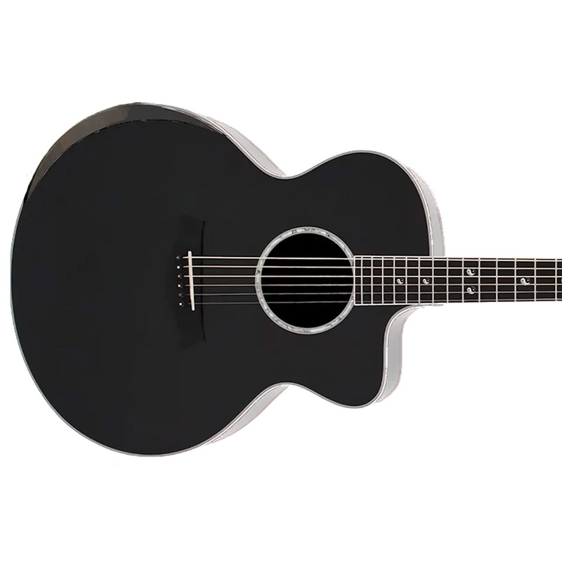 Willow Creek FX-PJ95 Translucent Black Acoustic Jumbo Pro Guitar w/ Effects & Bluetooth