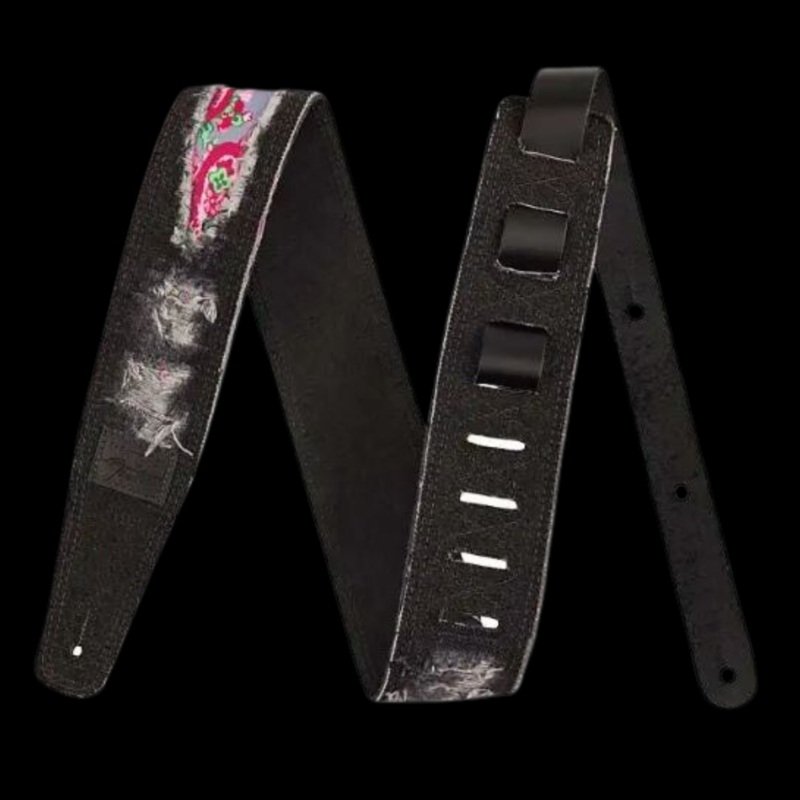 Fender X Wrangler Ripped Paisley Denim Strap – Black