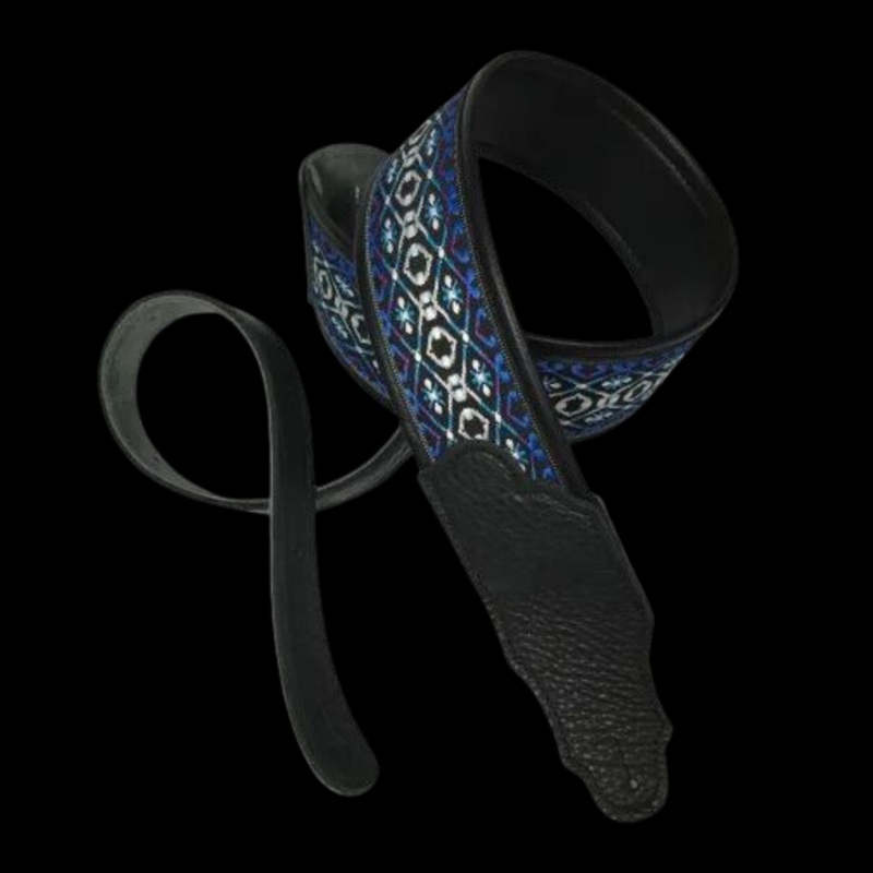 Franklin Straps Retro Folk Deluxe Guitar Strap – Blue/Purple