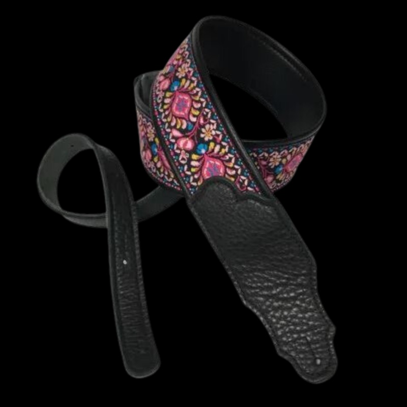 Franklin Straps Retro Folk Deluxe Guitar Strap – Pink