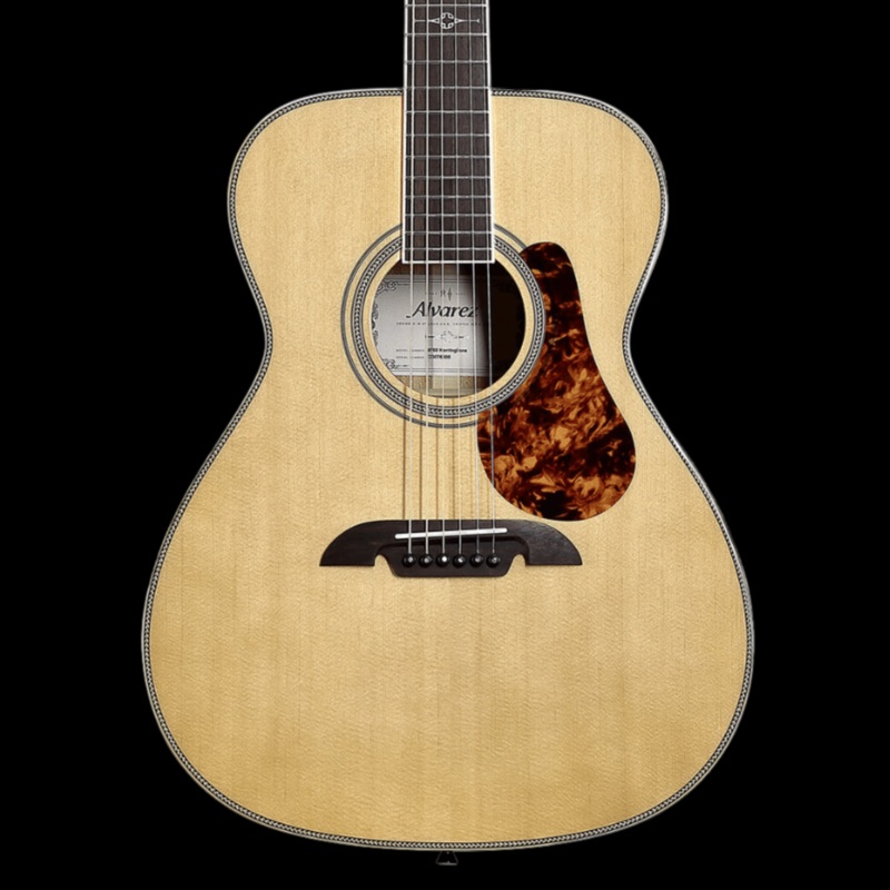 Alvarez MF60 Herringbone Sold Wood Folk/OM-Style Acoustic Guitar – Natural