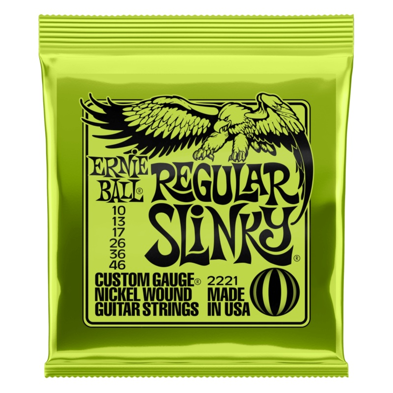 Ernie Ball 2221 Regular Slinky Nickel Wound Electric Guitar Strings – .010-.046