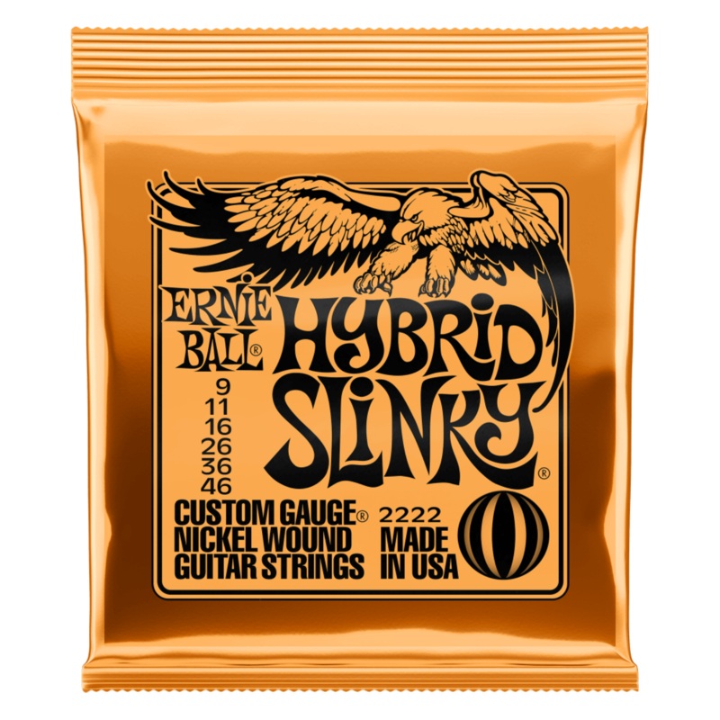 Ernie Ball 2222 Hybrid Slinky Nickel Wound Electric Guitar Strings – .009-.046