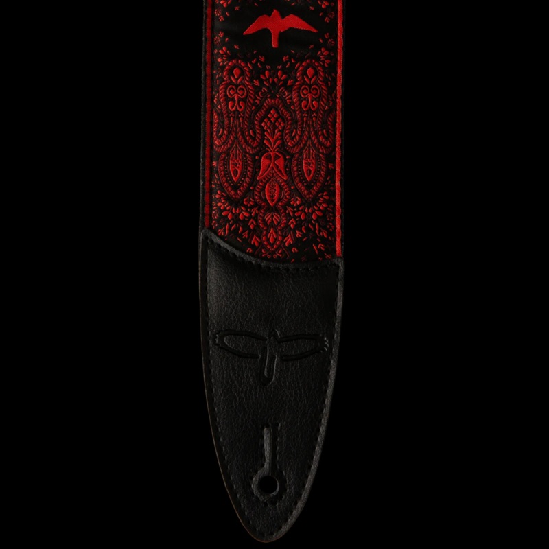 PRS 2″ Custom Jacquard Bird Fleur Guitar Strap – Red