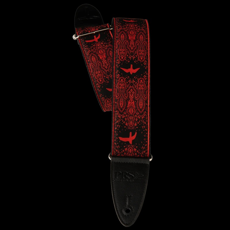 PRS 2″ Custom Jacquard Bird Fleur Guitar Strap – Red