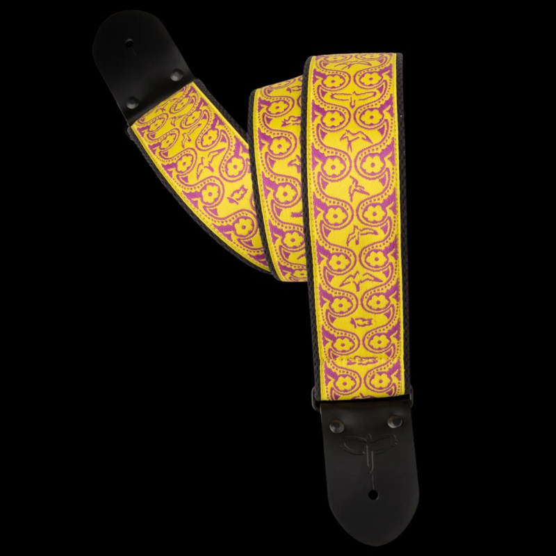 PRS 2.5 Retro Guitar Strap – Fleur, Yellow, Purple Accents