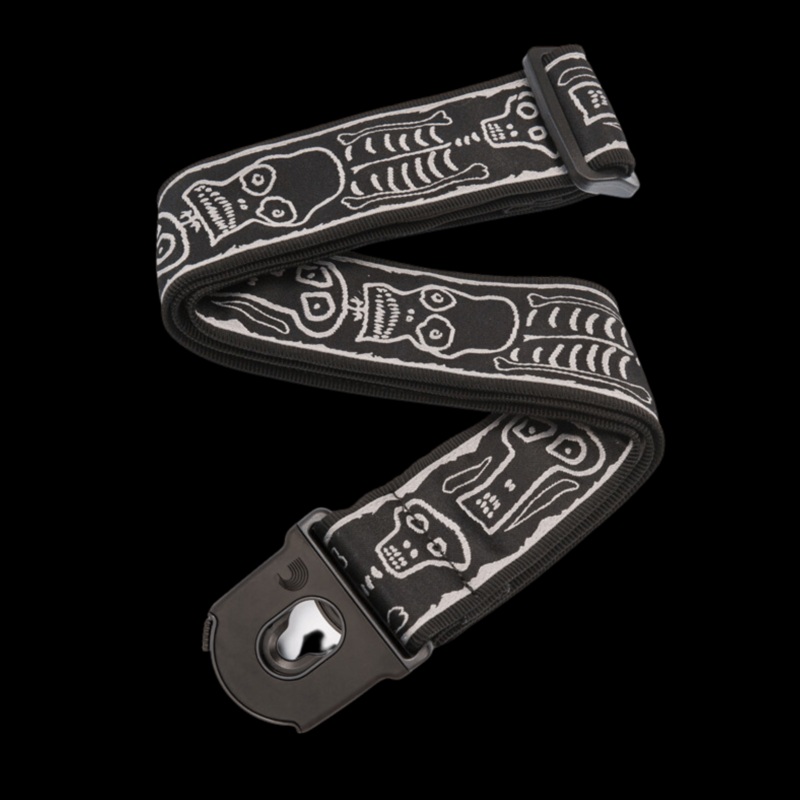 D’addario Joe Satriani Planet Lock Guitar Strap – Skull N Bones