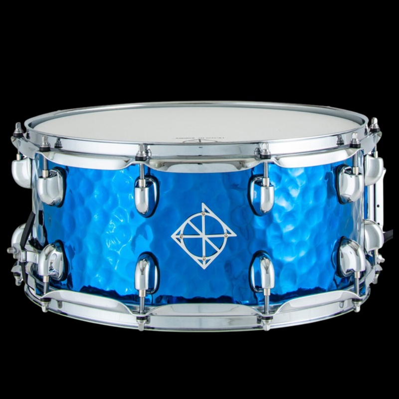 Dixon Cornerstone 6.5 x 14 Hammered Steel Snare Drum – Blue Titanium