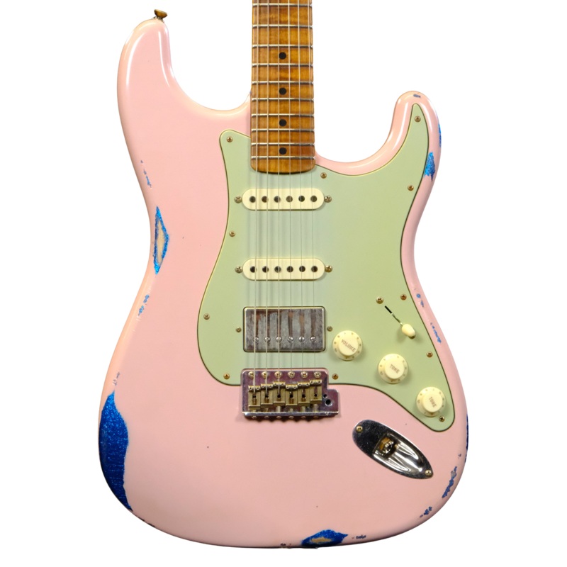 Fender Custom Shop ’60 Strat Relic HSS – Shell Pink over Blue Sparkle