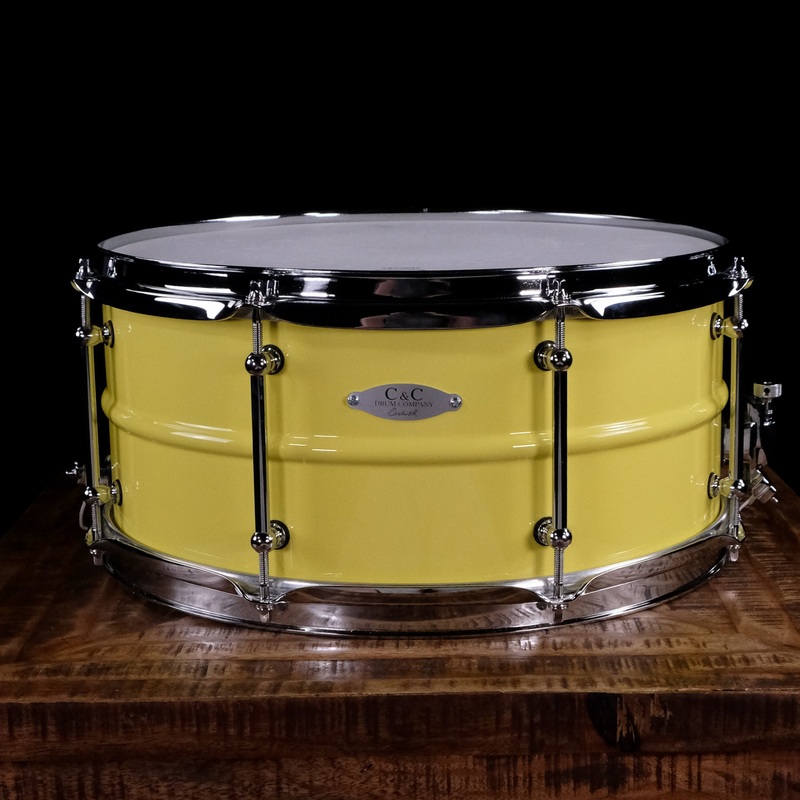 C&C Drum Co Painted Aluminum Snare  6.5×14 – Pale Yellow