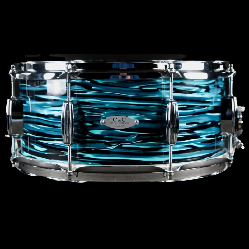 C&C Drum Co Player Date II Snare Drum 14×6.5 – Turquoise and Black Pearl