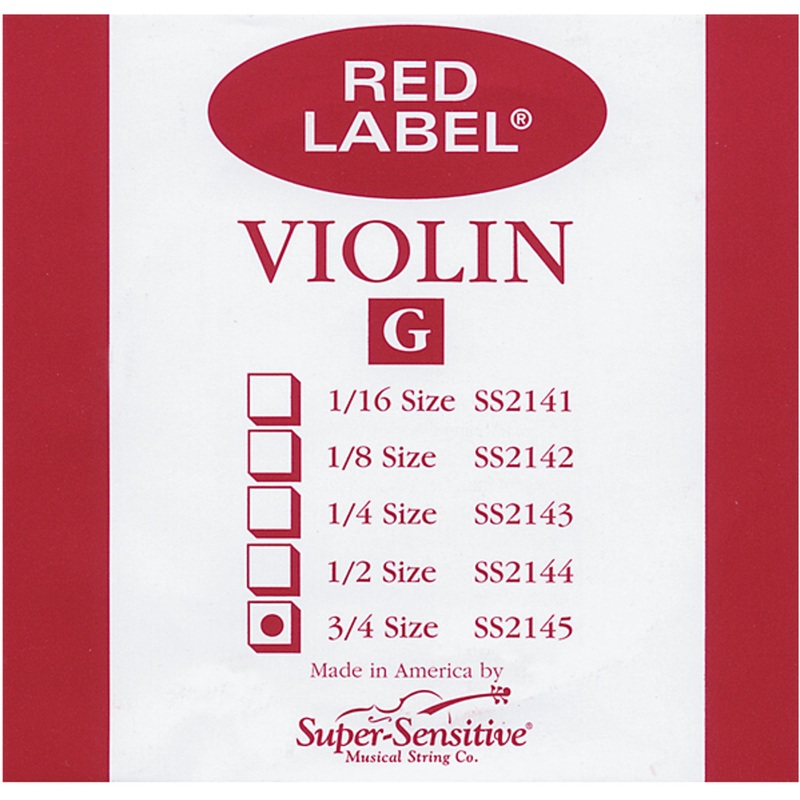 Super-Sensitive Red Label 3/4 Violin Individual G String – Medium Tension