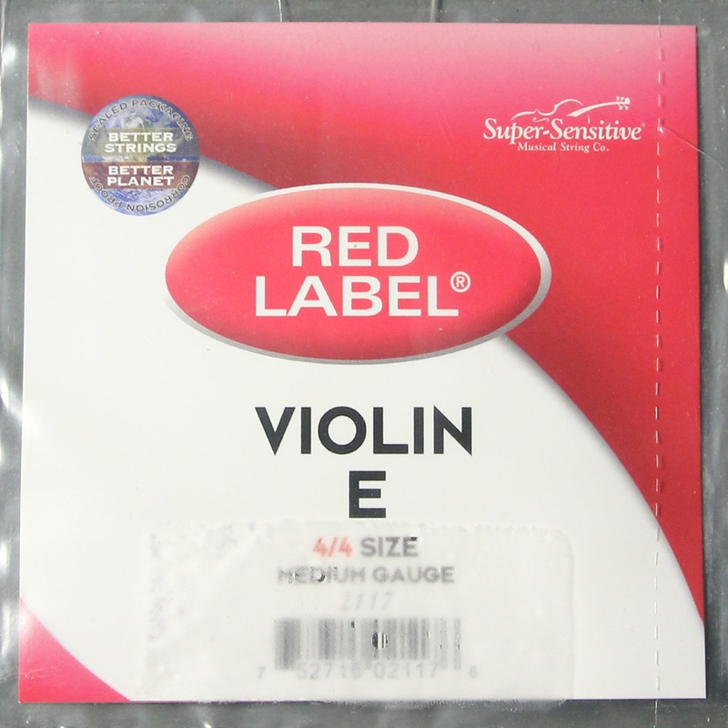 Super-Sensitive Red Label 4/4 Violin Individual E String (Medium Tension)