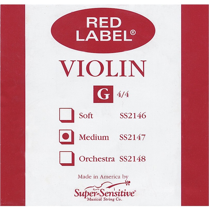 Super-Sensitive Red Label 4/4 Violin Individual G String – Medium Tension