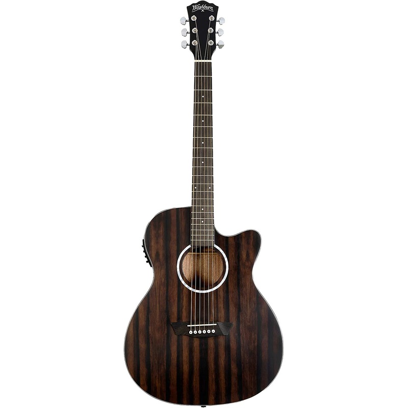 Washburn Deep Forest Ebony ACE Auditorium Cutaway Acoustic-Electric Guitar