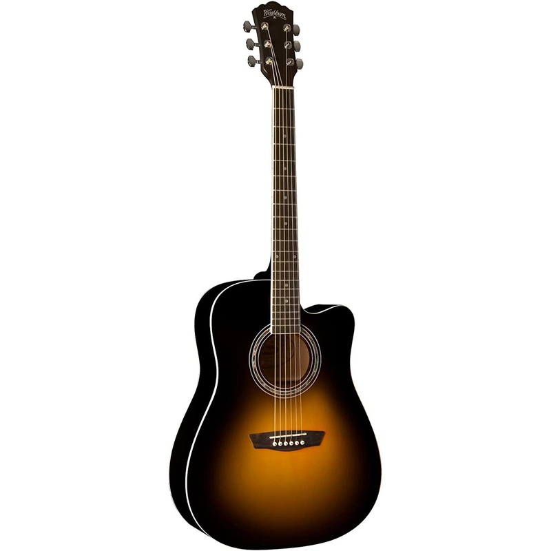 Washburn WA90CE Dreadnought Acoustic Electric Guitar – Vintage Tobacco Sunburst