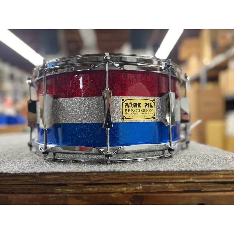 Pork Pie Percussion Limited Edition 6.5×14 Red White And Blue 4th of July Maple Snare Drum