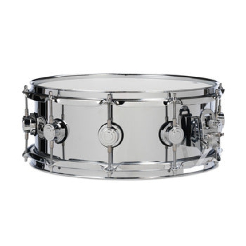 DW Collector’s Series 5.5″ x 14″ Steel Chrome Polished Snare Drum with Chrome Hardware