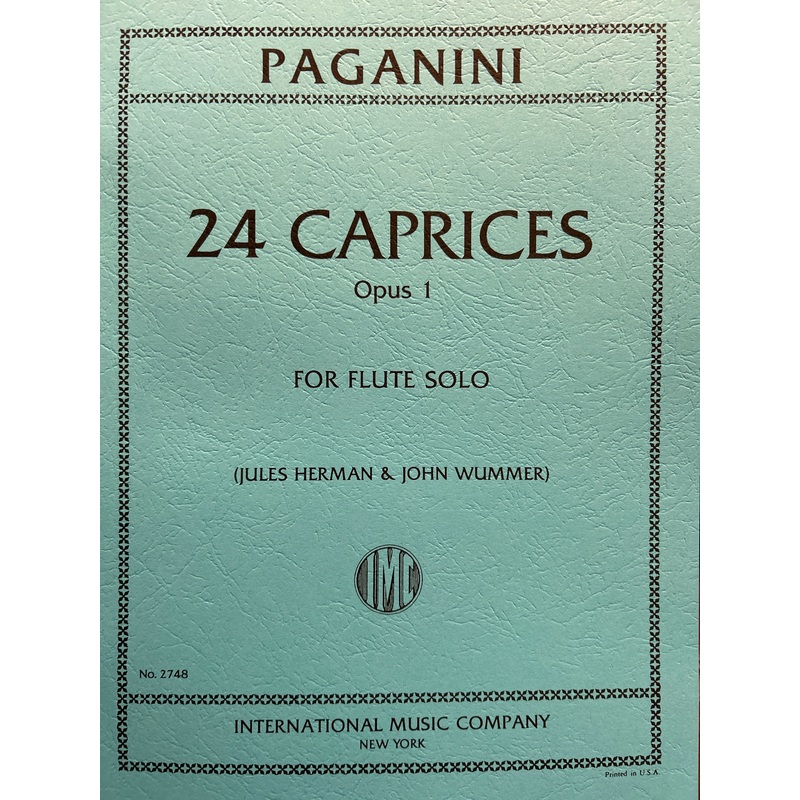 24 Caprices Op. 1 for Flute – Paganini – Herman / Wummer