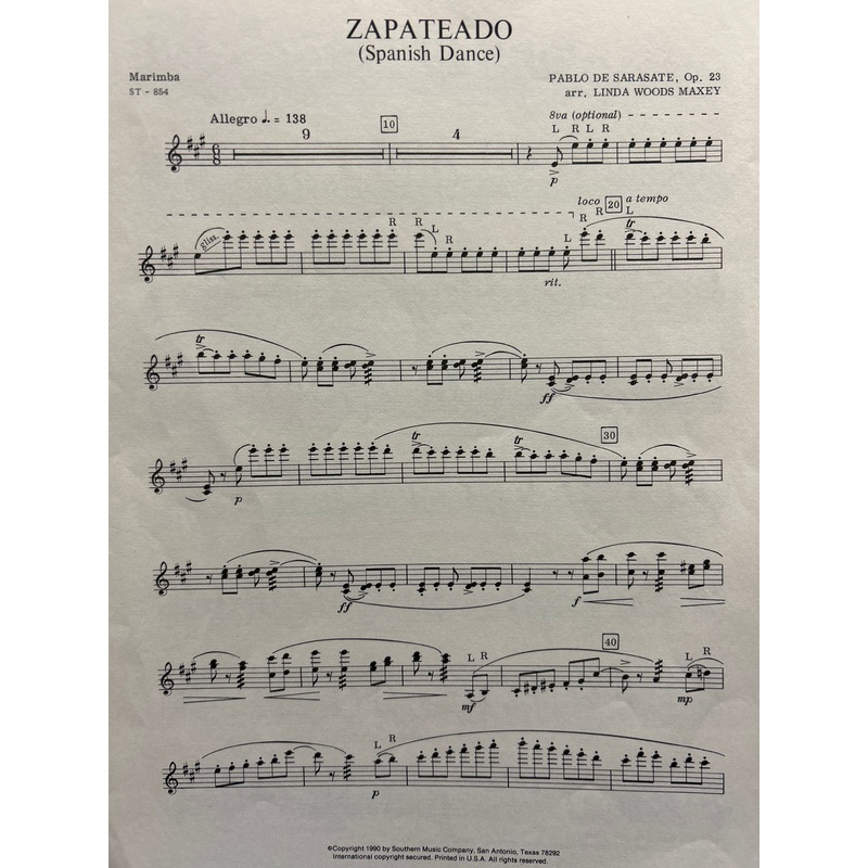 Zapateado, Op. 23 – Marimba – Sarasate / Maxey