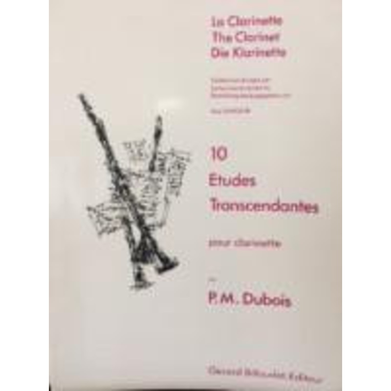 10 Etudes Transcendantes pour Clarinette (10 Transcendental Studies for Clarinet) – Dubois