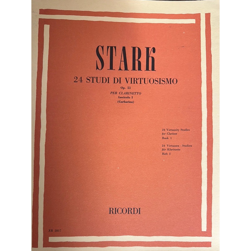24 Virtuosity Studies for Clarinet – Book 1 – Ricordi