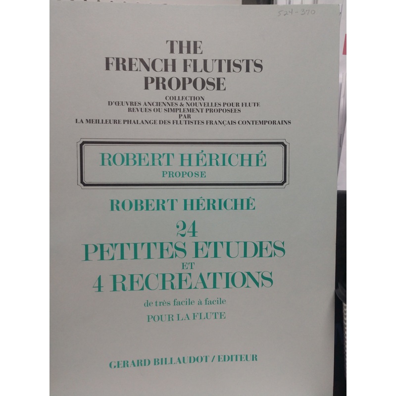24 Petites Etudes et 4 Recreations de trs facile  facile pour la Flute – Hrich/Billaudot