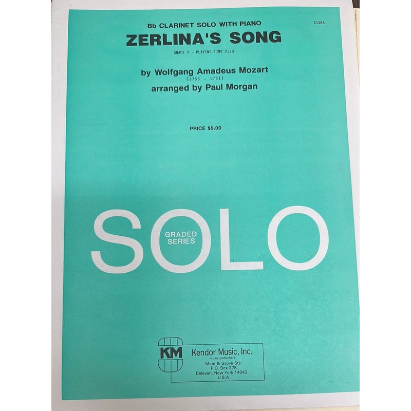 Zerlina’s Song – Clarinet – Mozart/Morgan