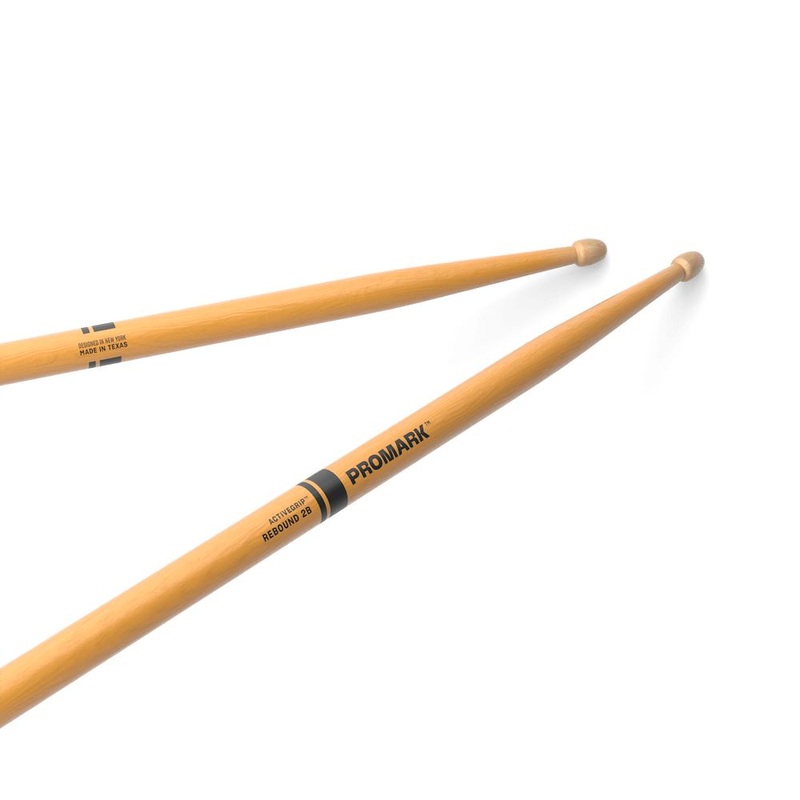 ProMark Rebound 2B ActiveGrip Clear Hickory Drum Sticks, Wood Tip (R2BAGC)