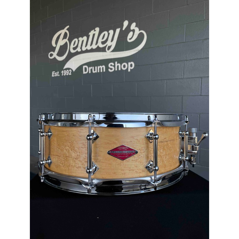 Craviotto Private Reserve 5×14″ Birdseye Maple Snare Drum in Natural Oil