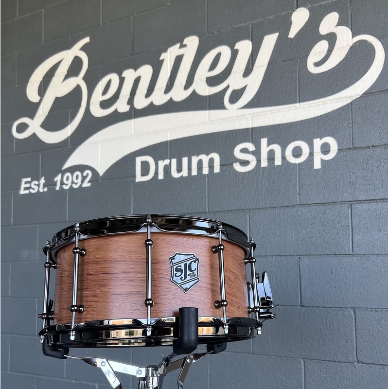 SJC Custom 6.5×14″ Bubinga Snare Drum w/ Black Nickel Hardware