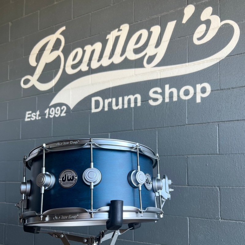 DW Collector’s Series 6.5×14″ SSC Maple Snare Drum in Ultra Dark Azure Satin Oil w/ Satin Chrome Hardware