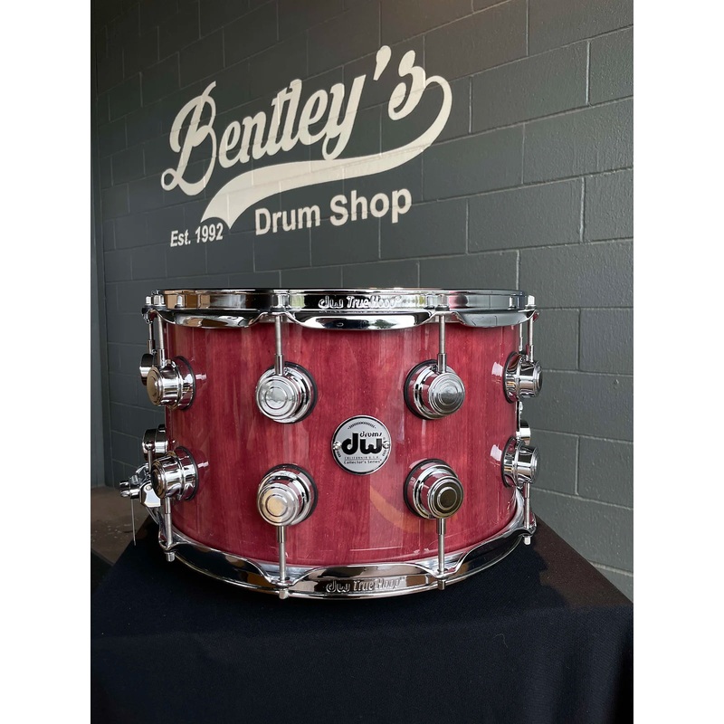 DW Collector’s Series Pure Purpleheart 8×14 Snare Drum in Natural Gloss Lacquer w/ Chrome Hardware