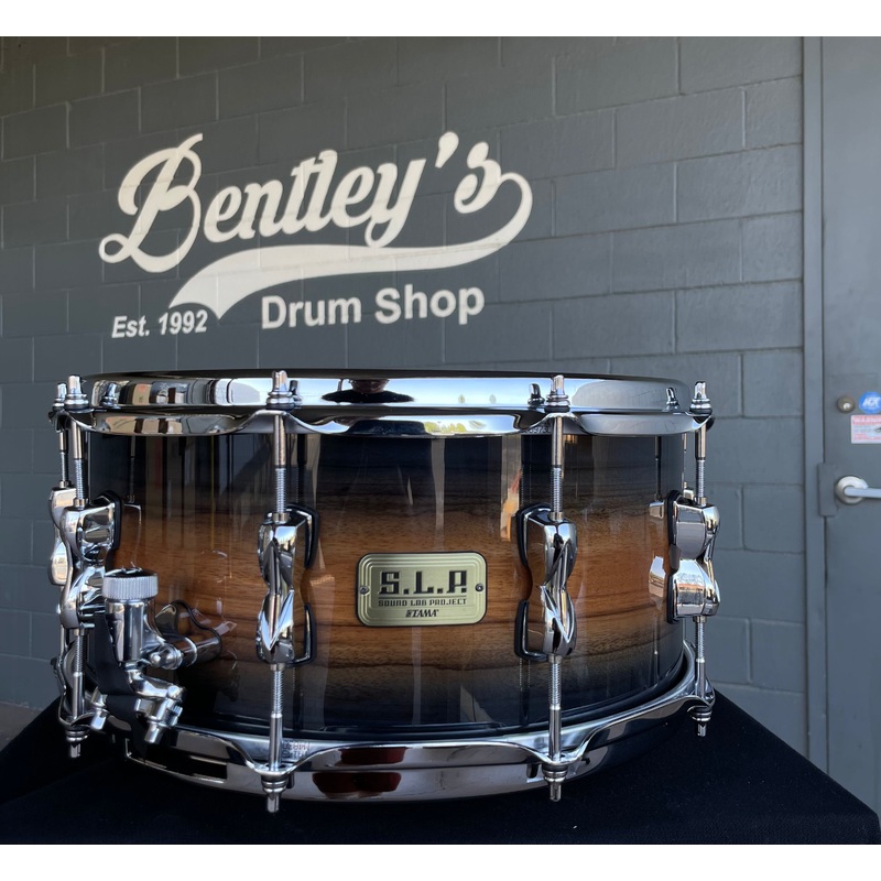 TAMA S.L.P. Bubinga/Maple 6.5×14 Snare Drum in Midnight Zebrawood Burst