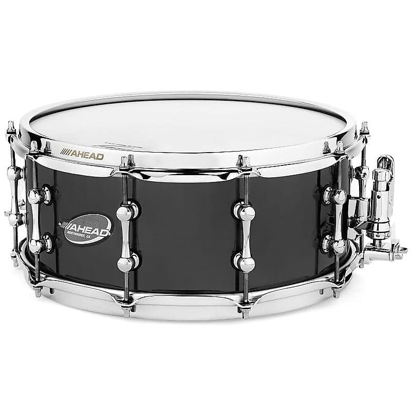 Ahead AS614 6×14″ Black Chrome on Brass Snare Drum w/ Dunnett Throw-off