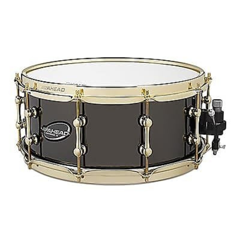 Ahead AS614BBBB 6×14″ Black Chrome on 3mm Bell Brass Snare Drum w/ Trick Strainer & Brass Hardware