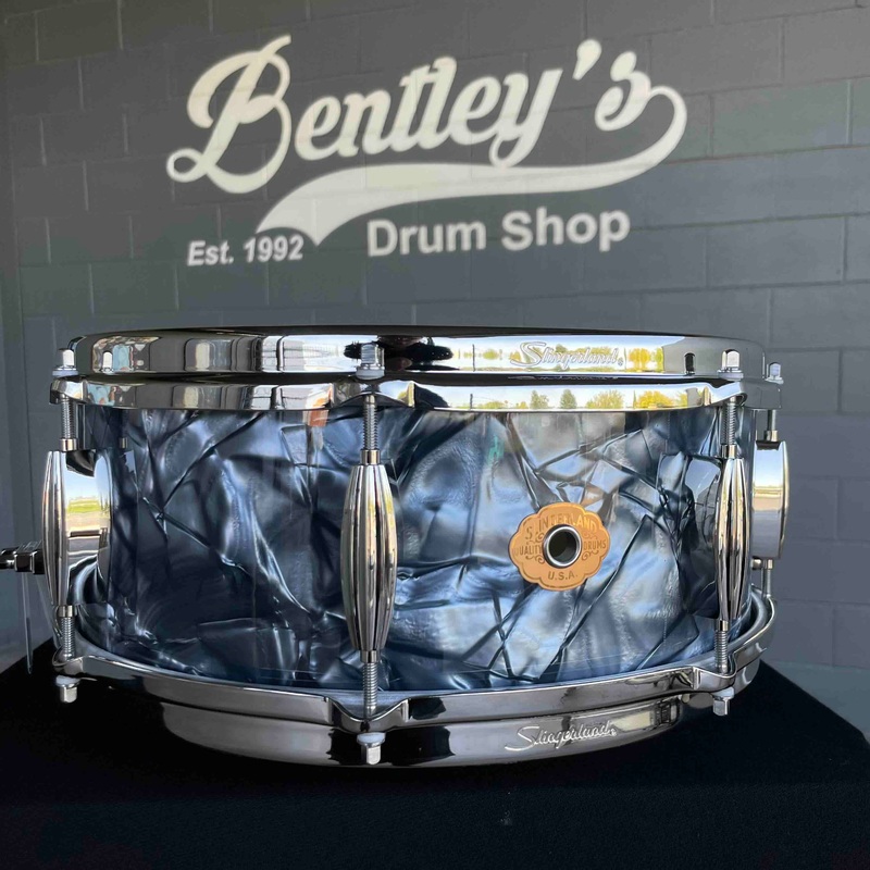 ~NEW~ Slingerland RadioKing Artist Series 5.5×14 Mahogany/Poplar Snare Drum in Black Diamond Pearl with Nickel Hardware
