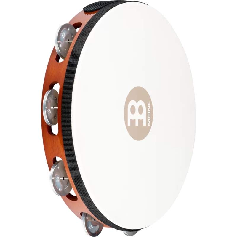 Meinl Percussion Traditional 10-Inch Wood Tambourine with Goat Skin Head, Single Row