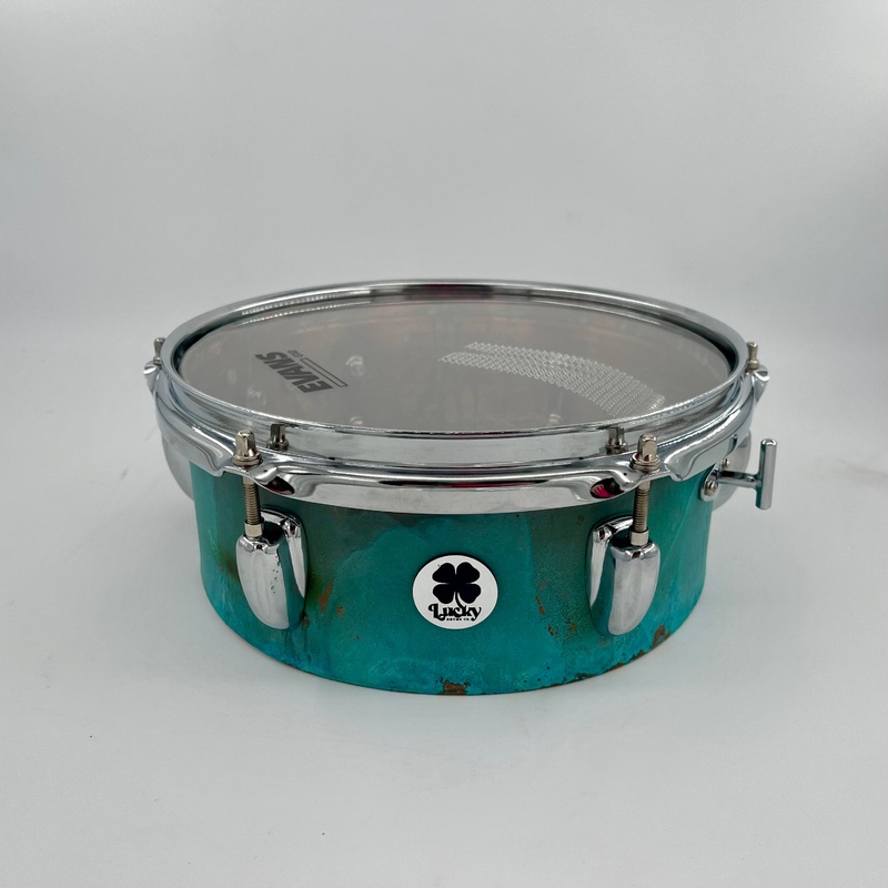 Lucky Drum Company 10″ L-Arm Mountable Side Snare in Lady Liberty Chemical Patina