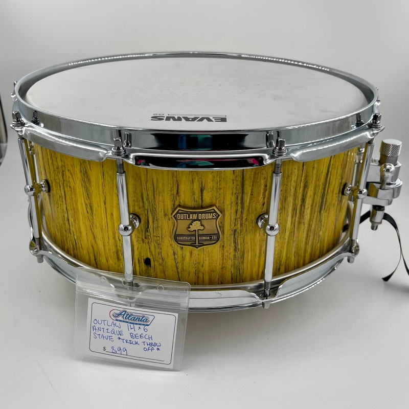 Outlaw Drums 6″ x 14″ Antique Beech Stave Snare